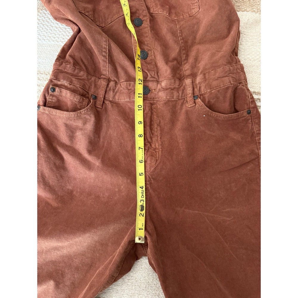Cleo + Wolf Corduroy Jumpsuit Rust Brown Utility Short Sleeve Medium - Picture 4 of 11